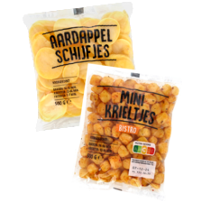 Mini krieltjes naturel, bistro, BBQ of aardappelschijfjes naturel